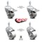 Service Caster Semi Steel Swvl TS Caster w/Roller Bearing-3" Wheel&3/8" Stems-2 w/TTL BRK, 4PK SCC-TSTTL20S315-SSR-381615-2-S-2 - alternate 2